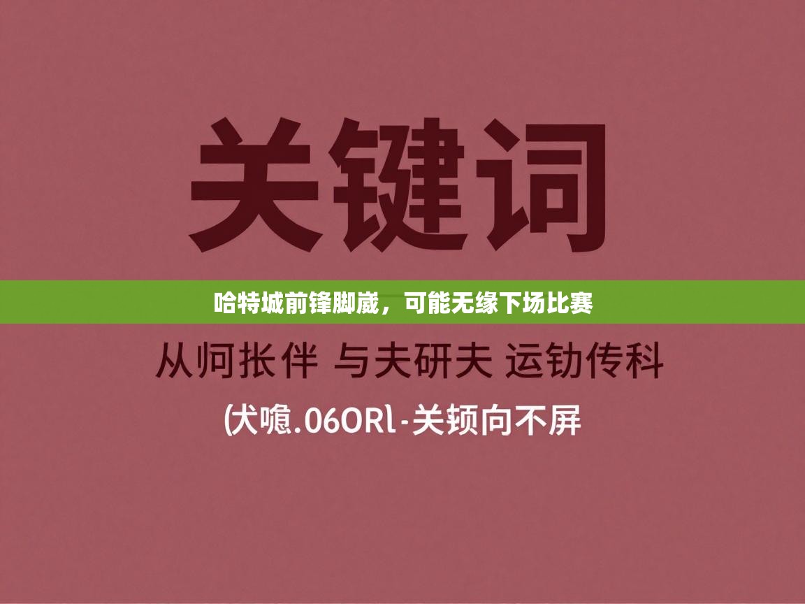 哈特城前锋脚崴，可能无缘下场比赛  第1张